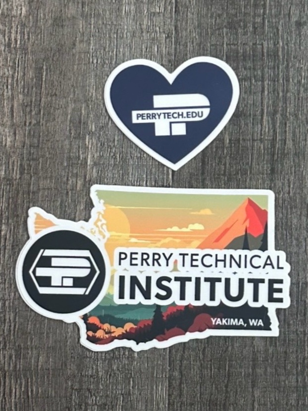 💞 New 2 Pack Perry Tech Technical Institute Yakima WA Scrapbook Craft Stickers